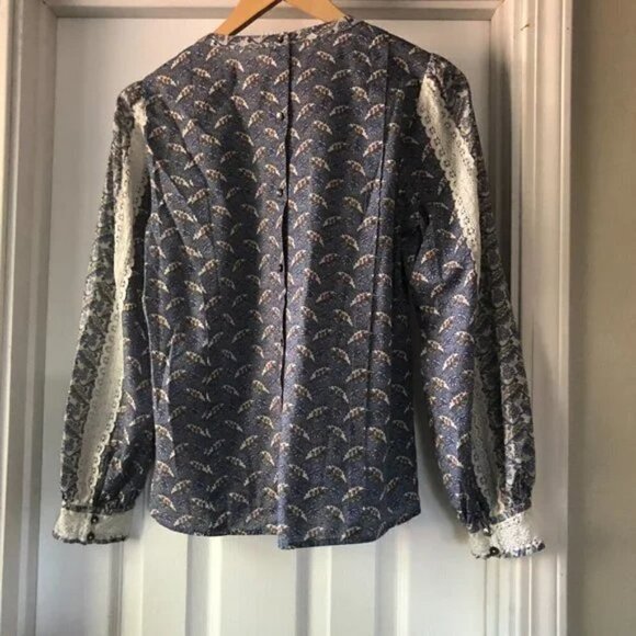 La Vie Rebecca Taylor Woodblock Lily Lace Top size S - Picture 6 of 10